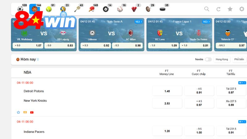 Thể thao 84WIN tạo nên sự đa dạng trong sản phẩm, dịch vụ